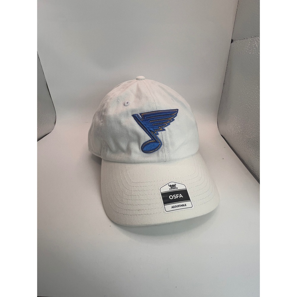 Fan Favorite St. Louis Blues Hat Unisex OSFA White NEW Adjustable NHL Official